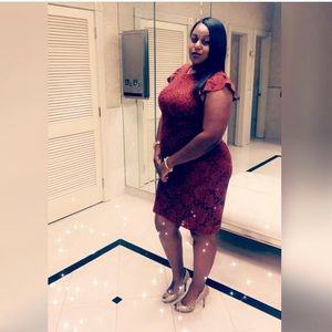 H&M Red Lace Maxi Dress